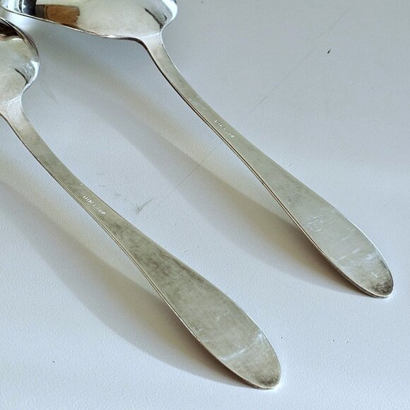Vintage Reed & Barton EPICURE Silverplate Serving Utensils 9" fork spoon set vin - Picture 6 of 11